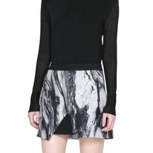 Zara Asymmetrical Marble Print Mini Skirt